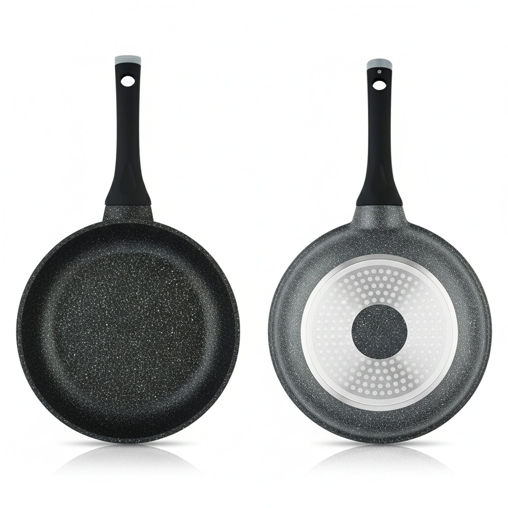 Prestige Essentials 9pcs Pots and Pans Set | Nonstick Cookware Sets | Granite Pots Set | Kitchen Induction Pots and Pans Cooking Sets | Pan Sets for Cooking | Black - PR80989