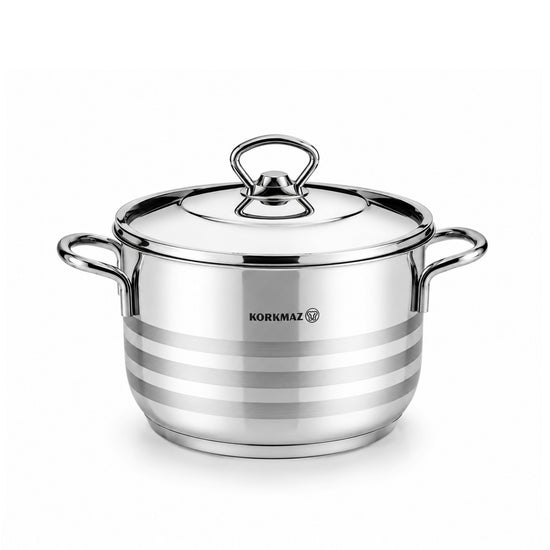 Korkmaz Astra Stainless Steel Casserole Pot 24x14 cm (6.3L) | KA1903