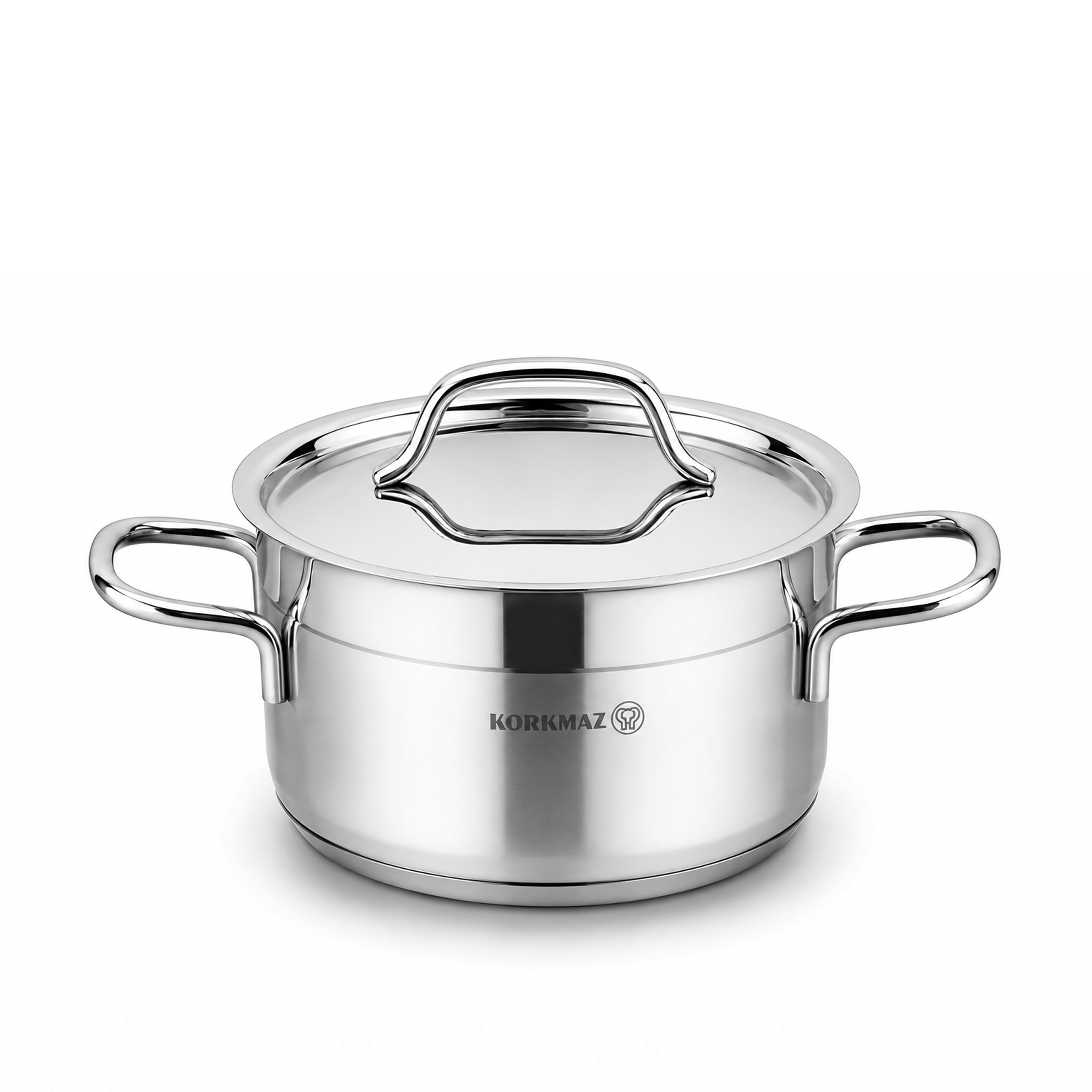 Korkmaz Alfa 9 Pieces Stainless Steel Cookware Set | Induction Compatible Tri-Ply Bottom Cookware Pots and Pans Set | Silver - KA1660