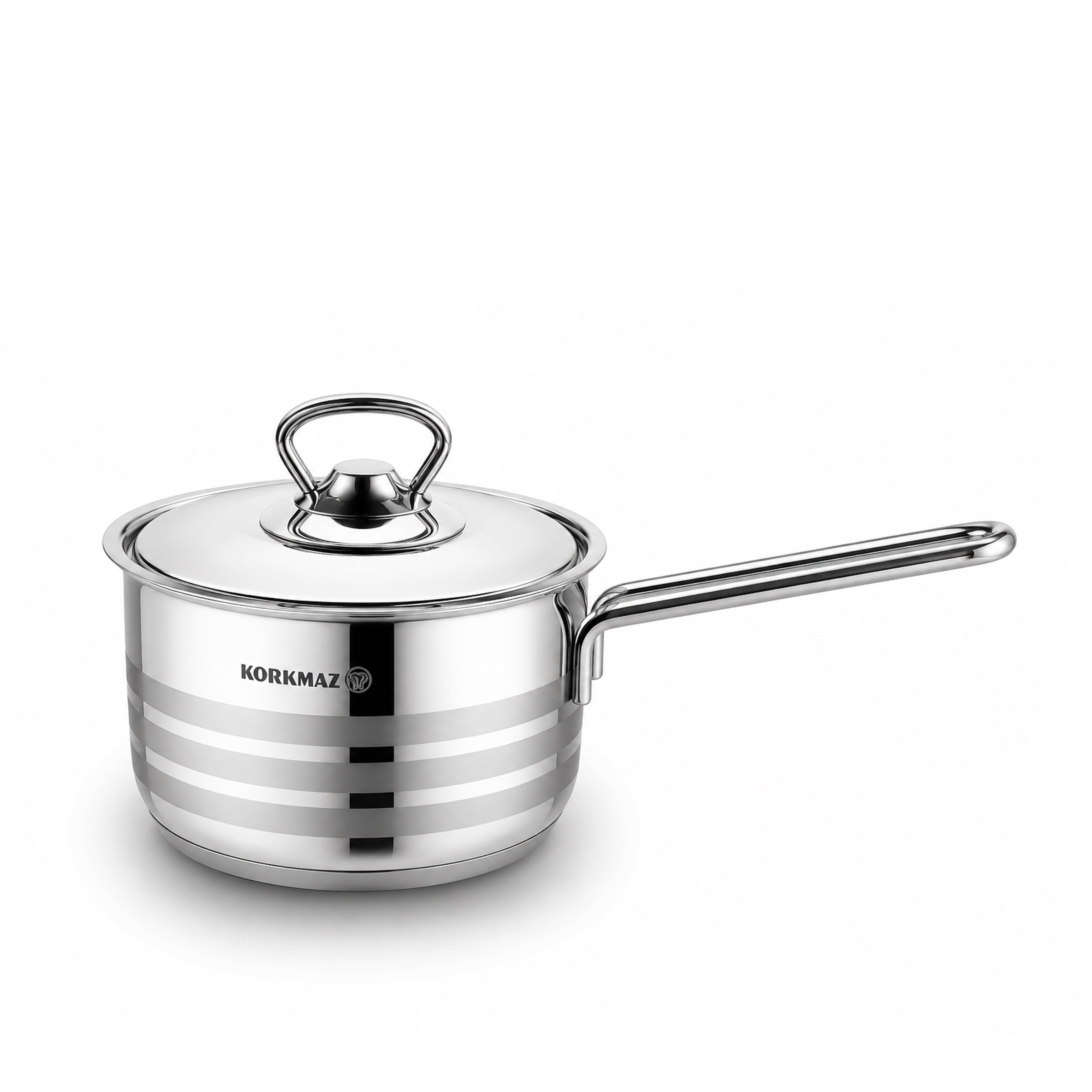 Korkmaz Astra Grande 14 Pieces Stainless Steel Cookware Set | Induction Compatible Tri-Ply Bottom Cookware Pots and Pans Set | KA1091