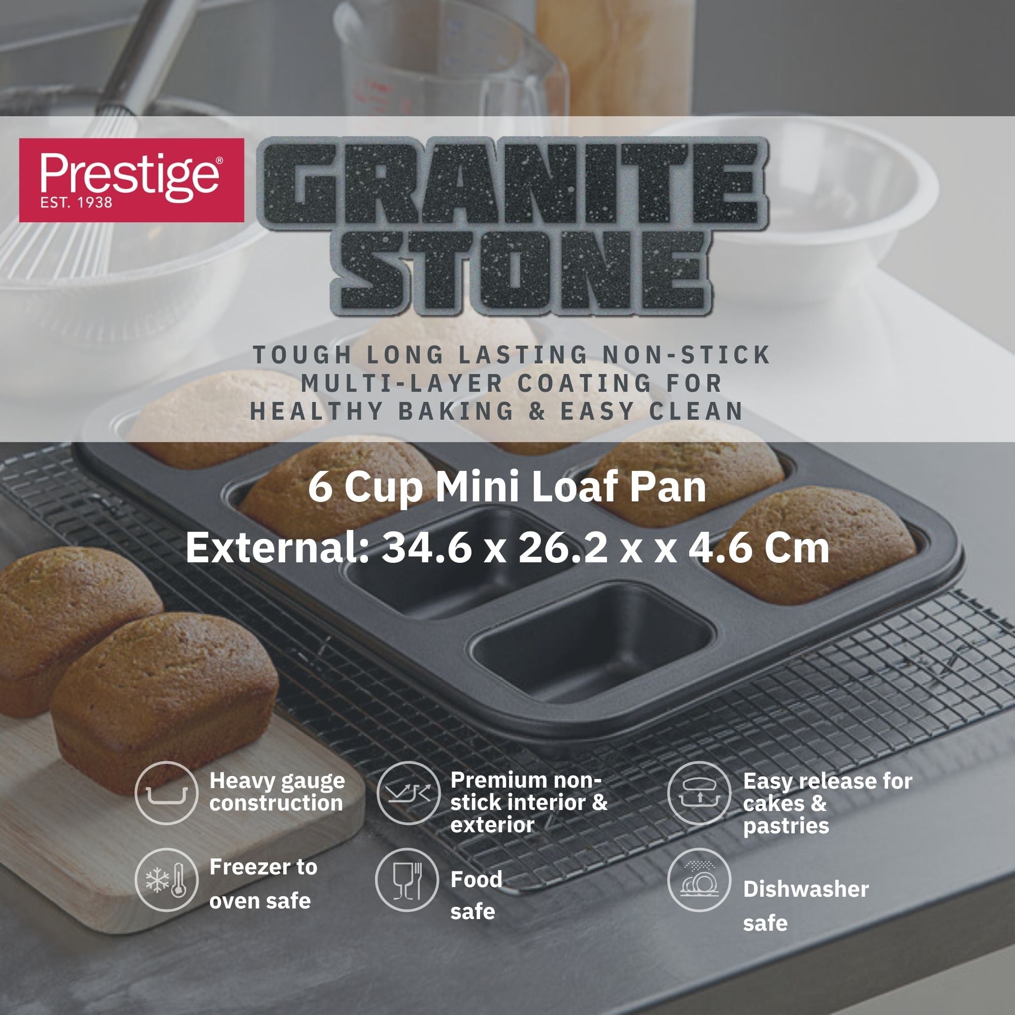Prestige Granite 6 Cup Mini Loaf Pan | PR48776