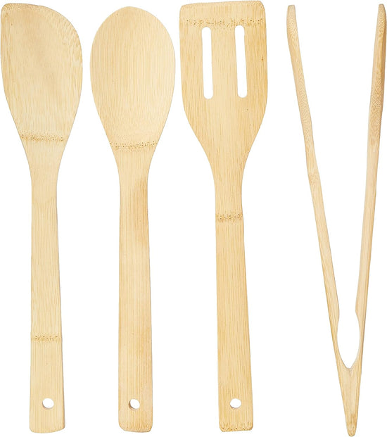 Prestige Bamboo Kitchen Tool Set – 5 Pieces, Brown | Eco-Friendly Cooking Utensils for Non-Stick Cookware | PR42601