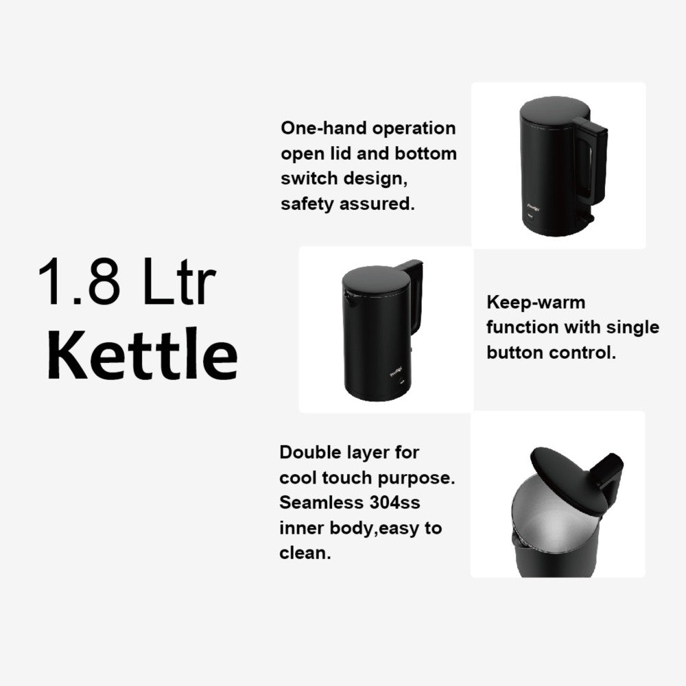 Prestige 1.8 Litre Fast-Boiling Stainless Steel Electric Kettle (1500W) | PR54934