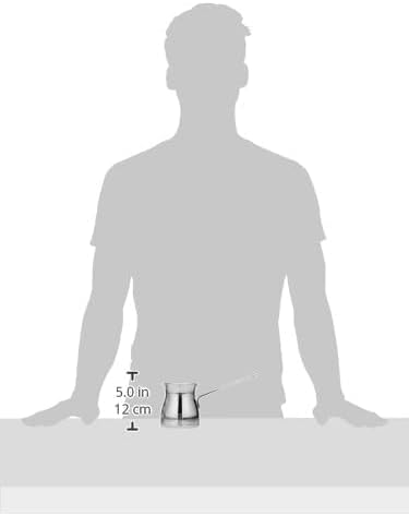 Korkmaz Terra Turkish Coffee Pot 4 Cups | Stainless Steel Moka Espresso Pot | Arabic Greek Coffee Maker | Silver - KA293