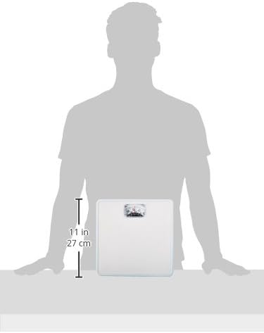 Taylor Analog Bathroom Scale | 300 lb Capacity with Rotating Dial | Durable Metal Platform with White Textured Mat | Easy-to-Clean 10" x 10" Design – White (Model: EL20004014EXP)