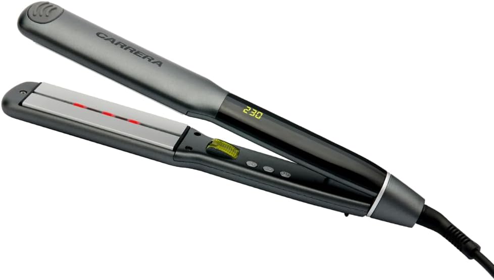 CARRERA CRR634 Infrared Ionic Hair Straightener – Professional Ceramic Flat Iron with Adjustable Temperature, Frizz-Free Styling, Auto Shut-Off & Overheat Protection, Lock Function