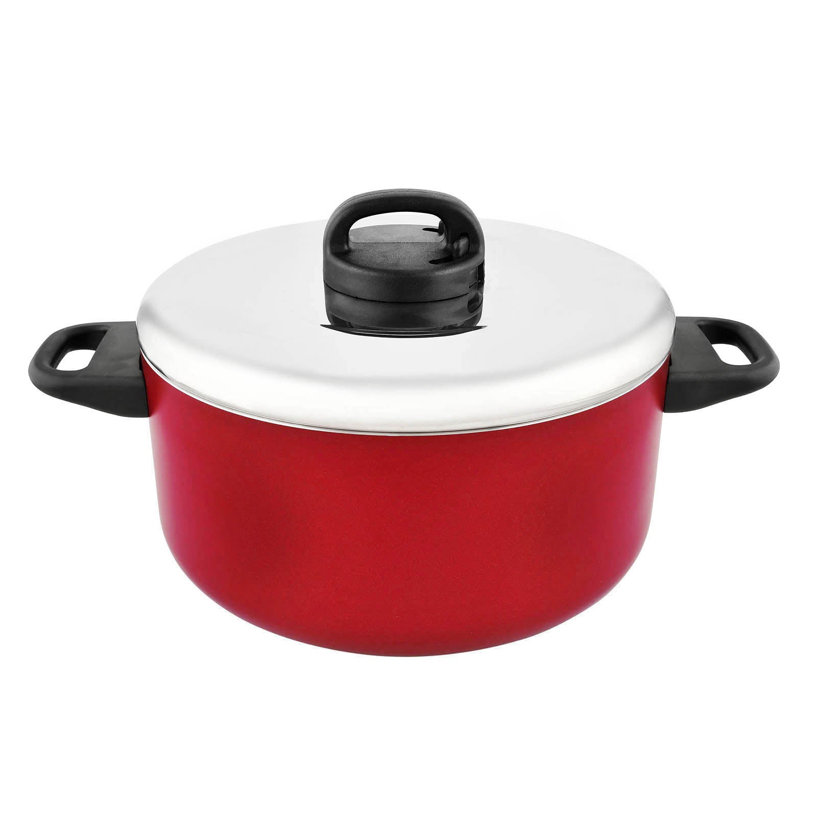 Prestige Classique Stockpot 22 cm | 3X Ultra Tough Cooking Pot with Stainless Steel Lid | PR21252 - Red
