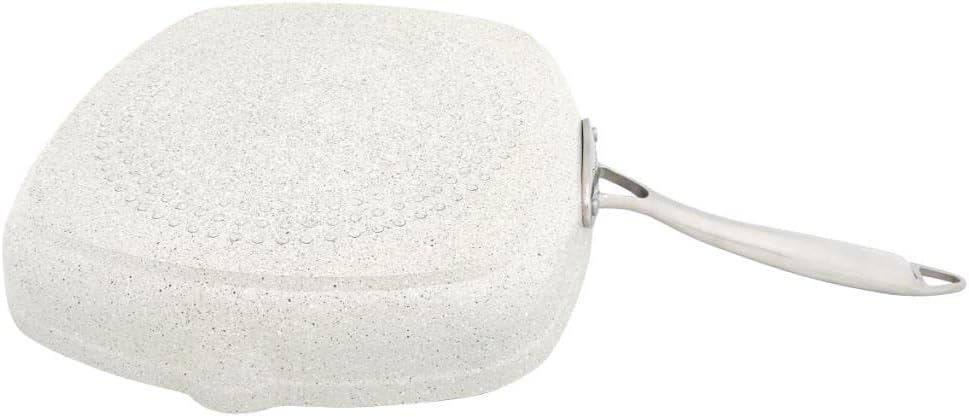 Korkmaz Granita Forged Aluminium Square Grill Frypan 28X28cm | Non-Stick Granite Coated Grill Pan | Induction Compatible Cookware | KA1268