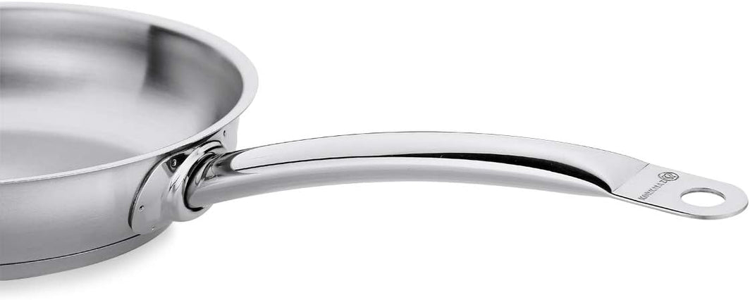 korkmaz Proline Satin Stainless Steel Frying Pan | Frying Pan | Omlette Cooking Pans | Induction Compatible Capsule Bottom (Small 16x4,2cm)
