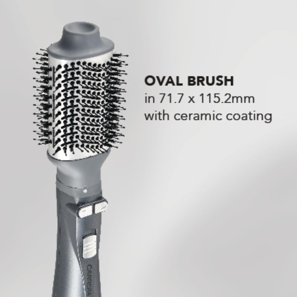 CARRERA OMNI Styler 1200W Hot Air Brush – One Step Hair Dryer & Volumizer with Rotating Ceramic Brush, 6 Attachments, Frizz Control, 3 Heat Settings, Cool Shot, Blow Dry & Style, CRR528, 2 Yr Warranty