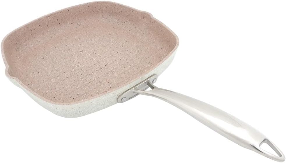 Korkmaz Granita Forged Aluminium Square Grill Frypan 28X28cm | Non-Stick Granite Coated Grill Pan | Induction Compatible Cookware | KA1268
