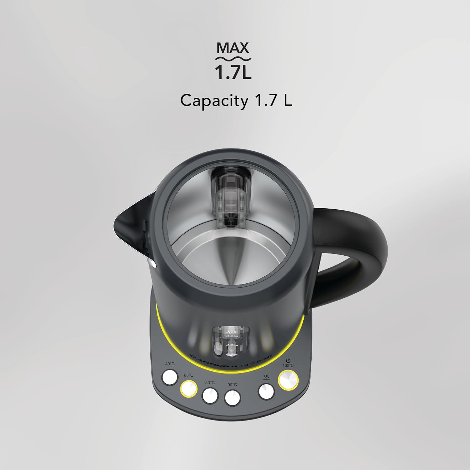 CARRERA Electric Kettle № 550 – 2000-2400W Stainless Steel Kettle with Adjustable Temperature, Keep Warm Function & LED Display