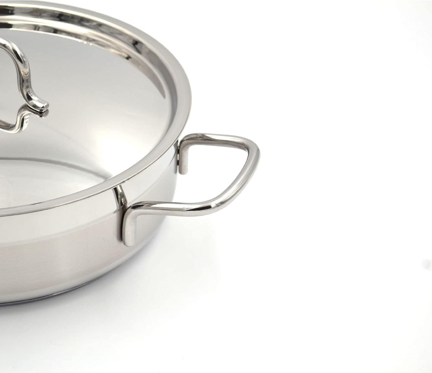 Korkmaz Alfa Casserole with Lid 24x8cm / 3.5L | Stainless Steel Induction Compatible Tri-Ply Bottom Pot | Silver - KA1022