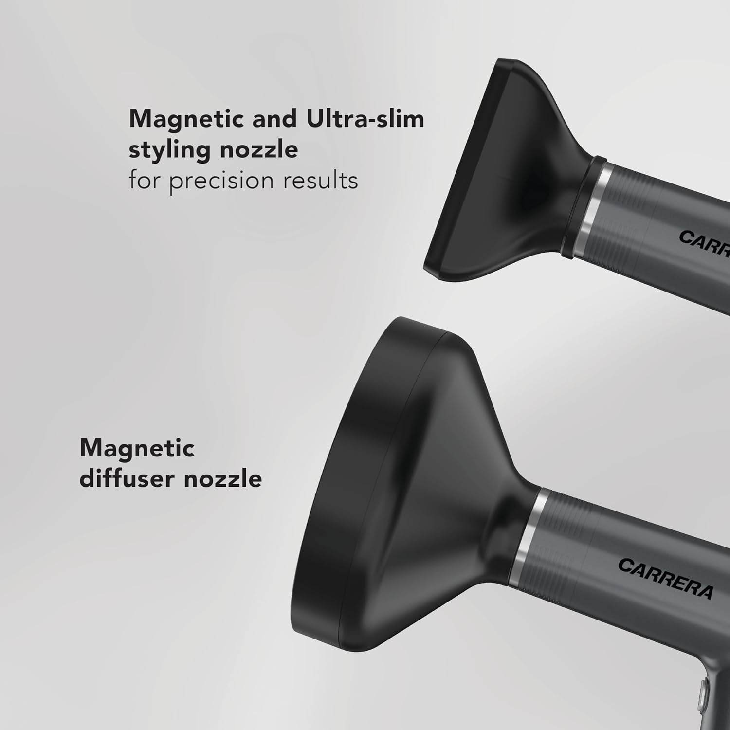 CARRERA BLDC Hair Dryer No 633-110,000 RPM Brushless Motor, 2000W Power Boost, Magnetic Styling Nozzle & Diffuser, Auto-Clean Function, Lightweight Design