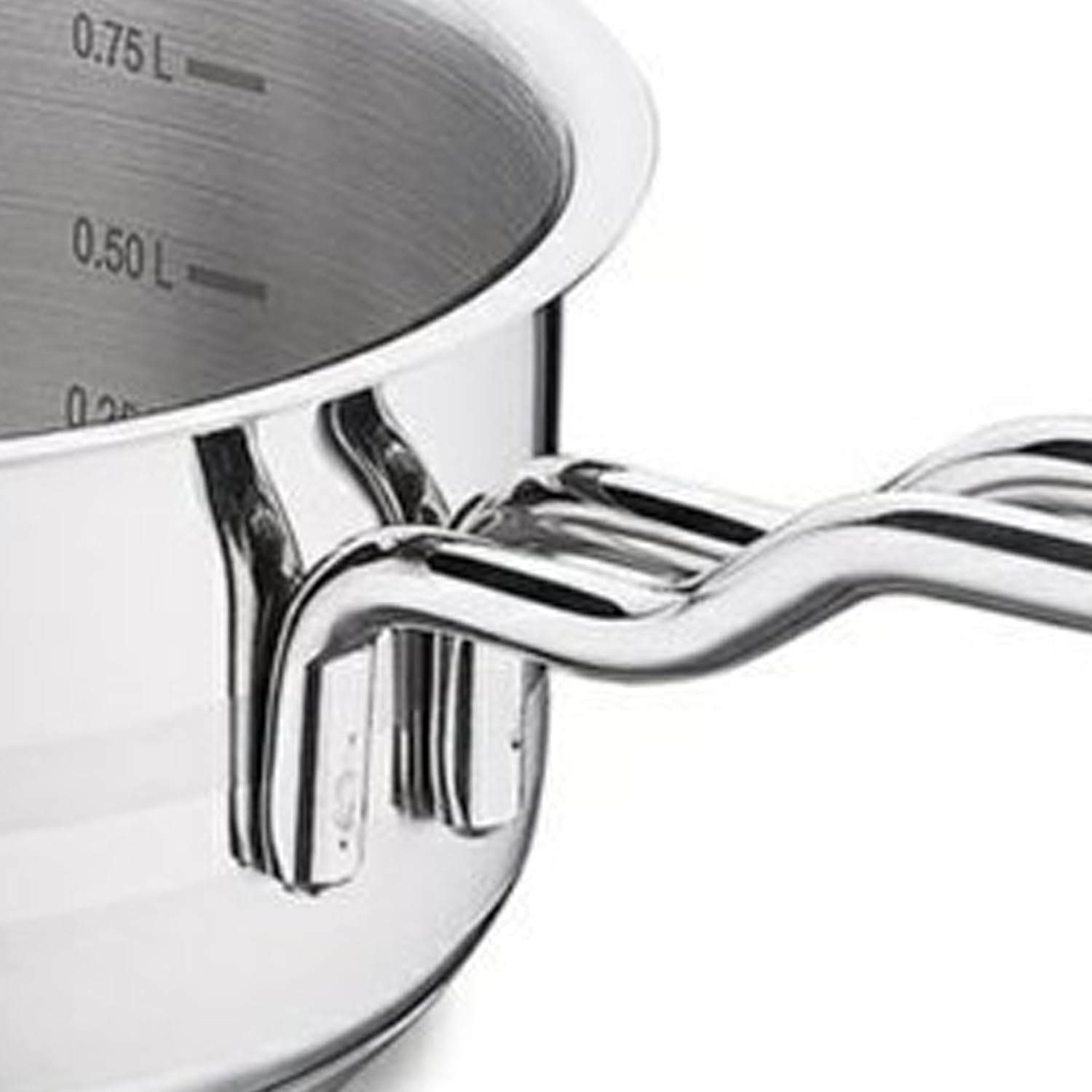 Korkmaz Astra Stainless Steel Saucepan 14 X 7 Cm 1.0 Ltr | Stainless Steel Induction Compatible Tri-Ply Bottom Saucepan | KA2046