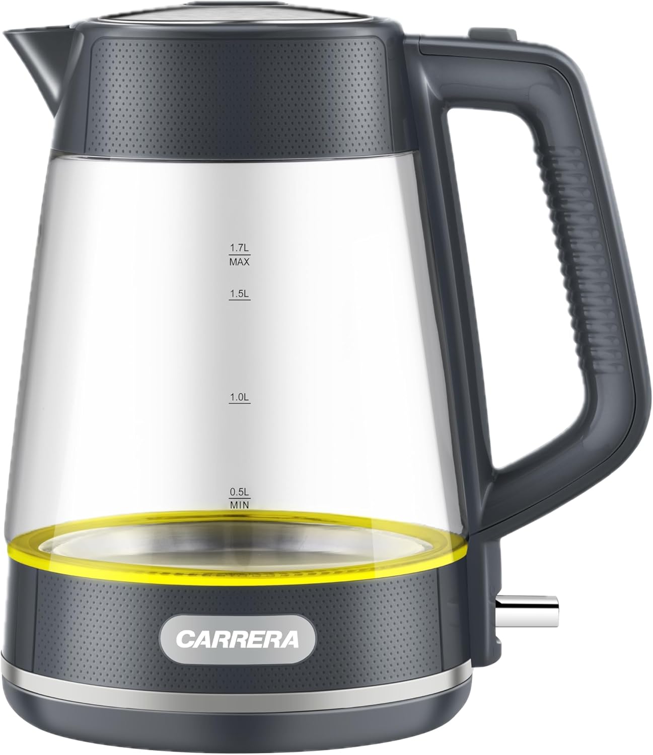 CARRERA Glass Kettle CRR649– 2200W Electric Kettle with 1.7L Heat-Resistant Glass Jug, STRIX Controller & Boil-Dry Protection