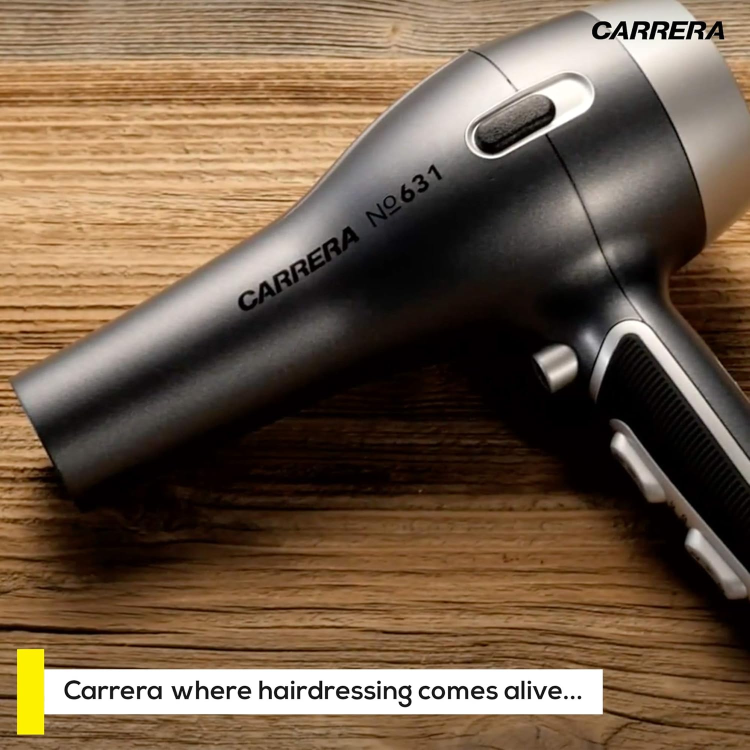 CARRERA AC Hair Dryer № 631, 2400 Watts Profesional, Ultra slim styling nozzle, Diffuser, Hot and Cold Air, 2 Speed 3 Temperature Settings with Cool Shot For both Men and Women