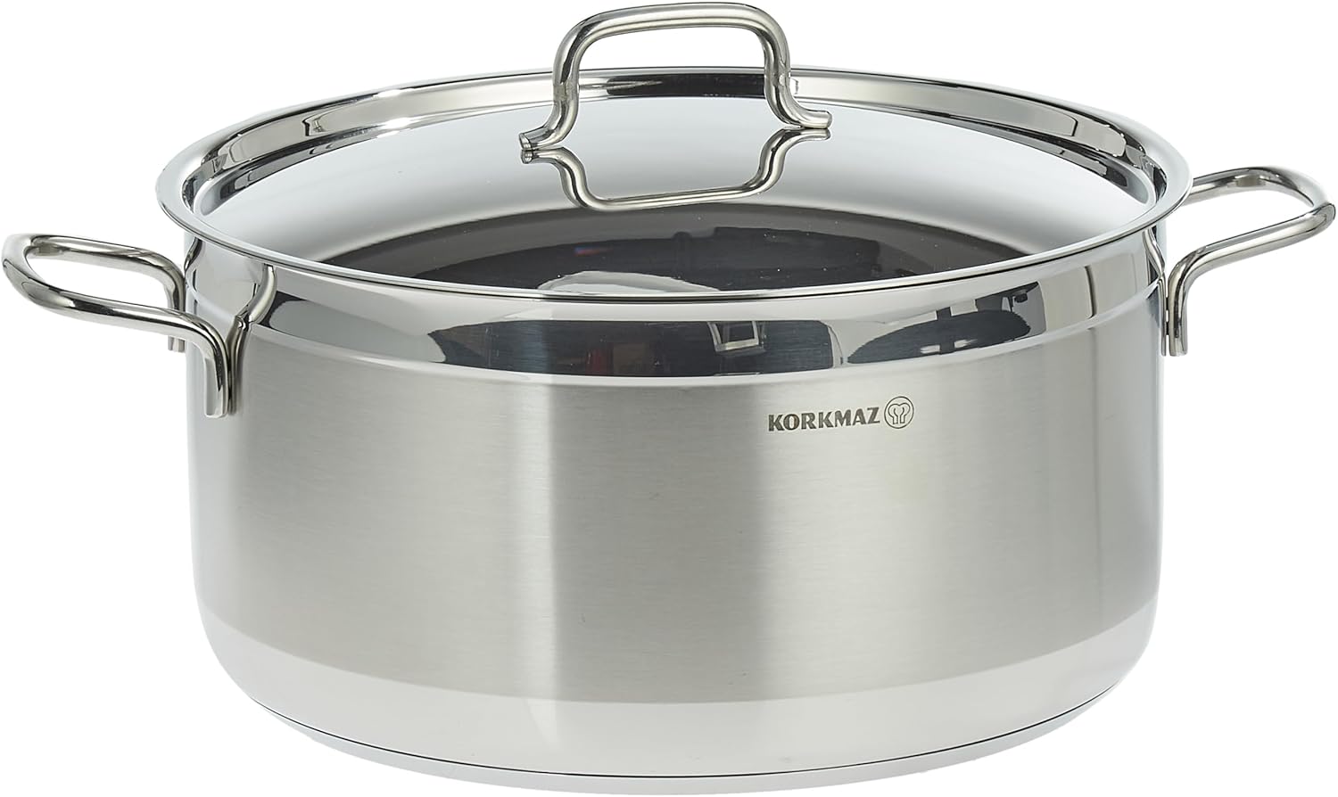 Korkmaz Alfa Grande 14 Pieces Stainless Steel Cookware Set | Stainless Steel Induction Compatible Tri-Ply Bottom Pots and Pans Set | Silver - KA1089