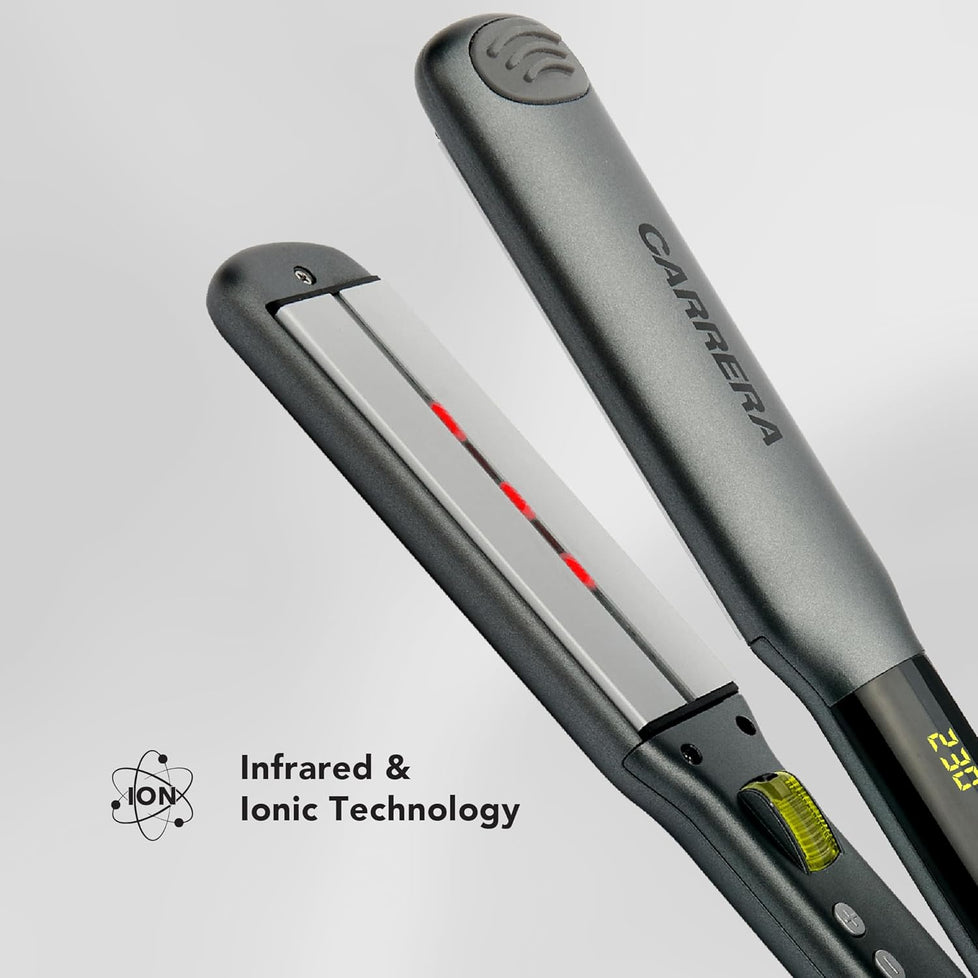 CARRERA CRR634 Infrared Ionic Hair Straightener – Professional Ceramic Flat Iron with Adjustable Temperature, Frizz-Free Styling, Auto Shut-Off & Overheat Protection, Lock Function