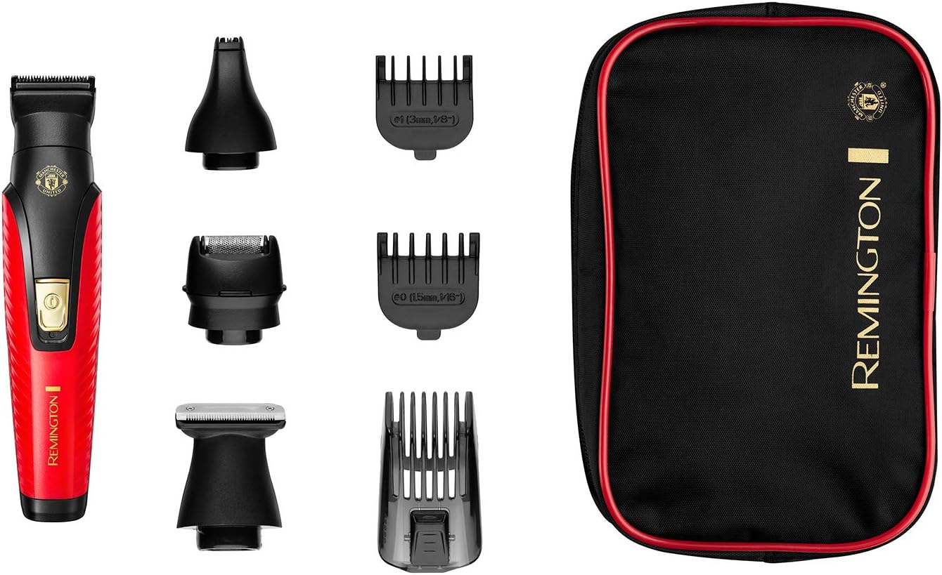 Remington Manchester United G4 Graphite Series Groomer | 9-in-1 Multi Grooming Kit for Face & Body | Cordless Use – PG4005