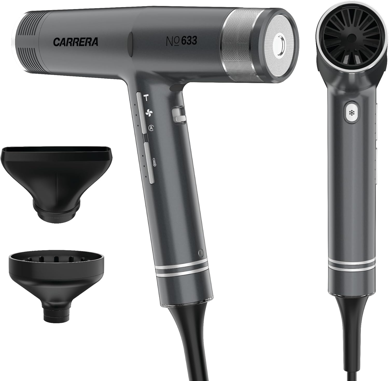 CARRERA BLDC Hair Dryer No 633-110,000 RPM Brushless Motor, 2000W Power Boost, Magnetic Styling Nozzle & Diffuser, Auto-Clean Function, Lightweight Design