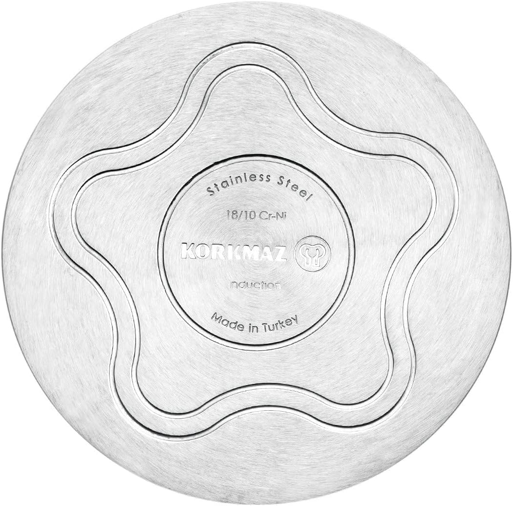 Korkmaz Astra Stainless Steel Saucepan 14 X 7 Cm 1.0 Ltr | Stainless Steel Induction Compatible Tri-Ply Bottom Saucepan | KA2046
