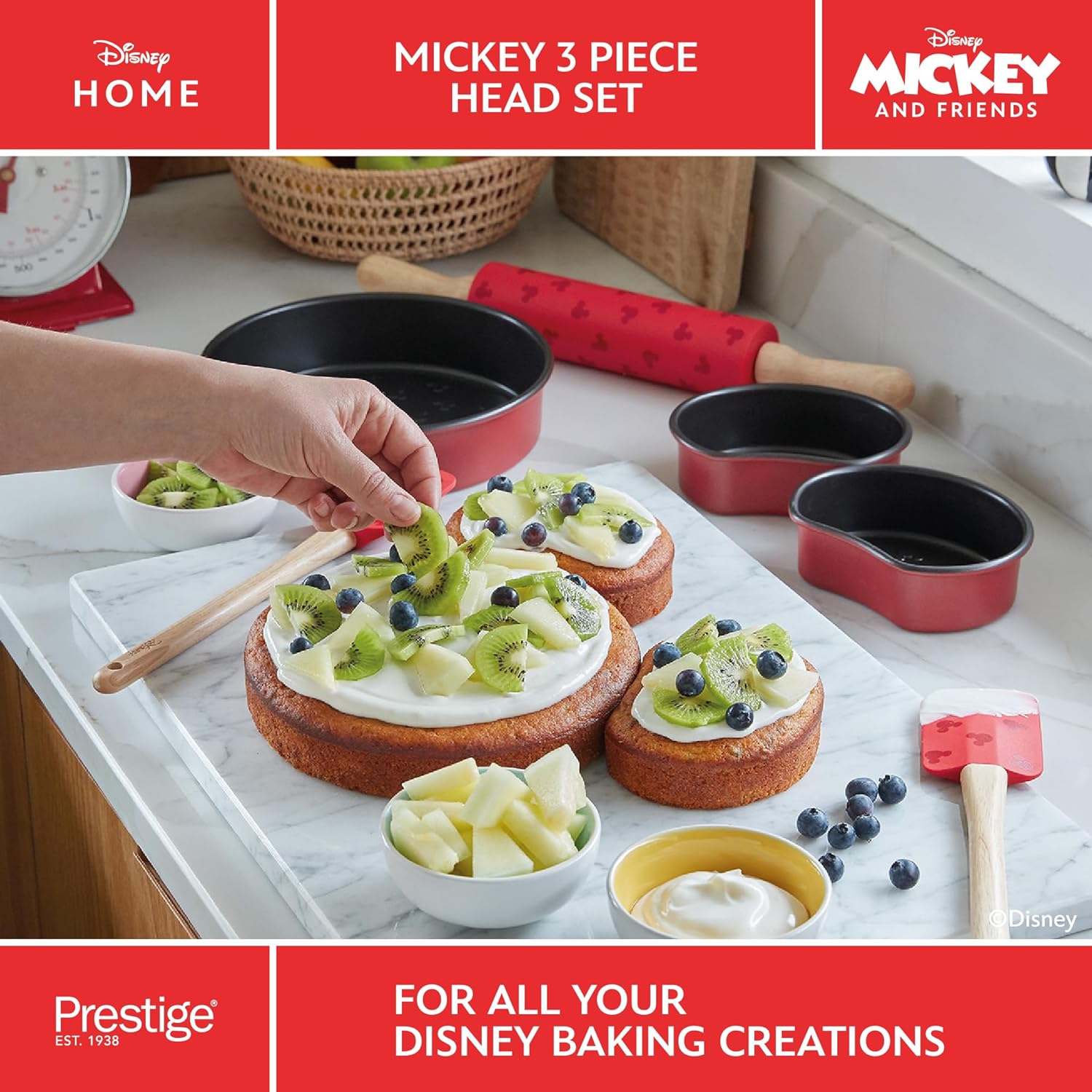 Prestige X Disney Bakeware Mickey 3 Piece Head Set | PR48803