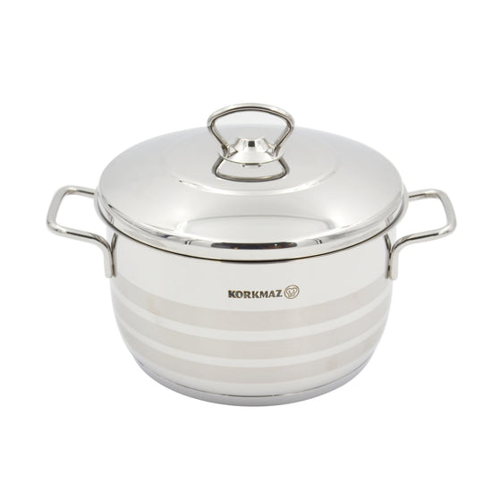 Korkmaz Astra Stainless Steel Casserole Pot 26X15 Cm / 8.0 L.
| KA1908