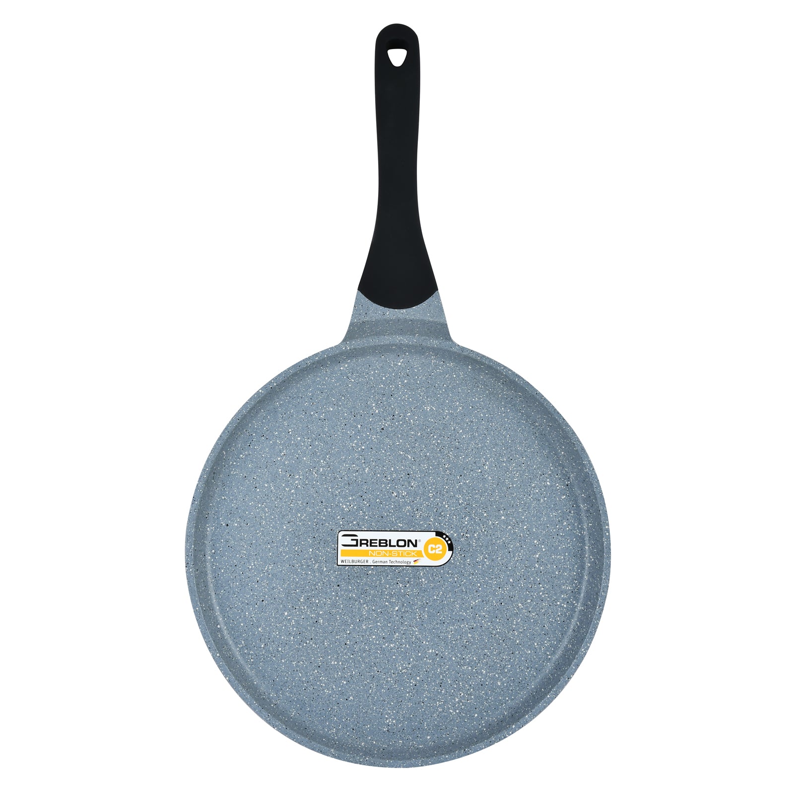 Prestige Cast Aluminium 26 CM Speckled Tawa | Long Lasting Non Stick Coating | Non Slip Bakelite Handle | Aluminium Induction base|Induction Compatible | PR15854 - Grey