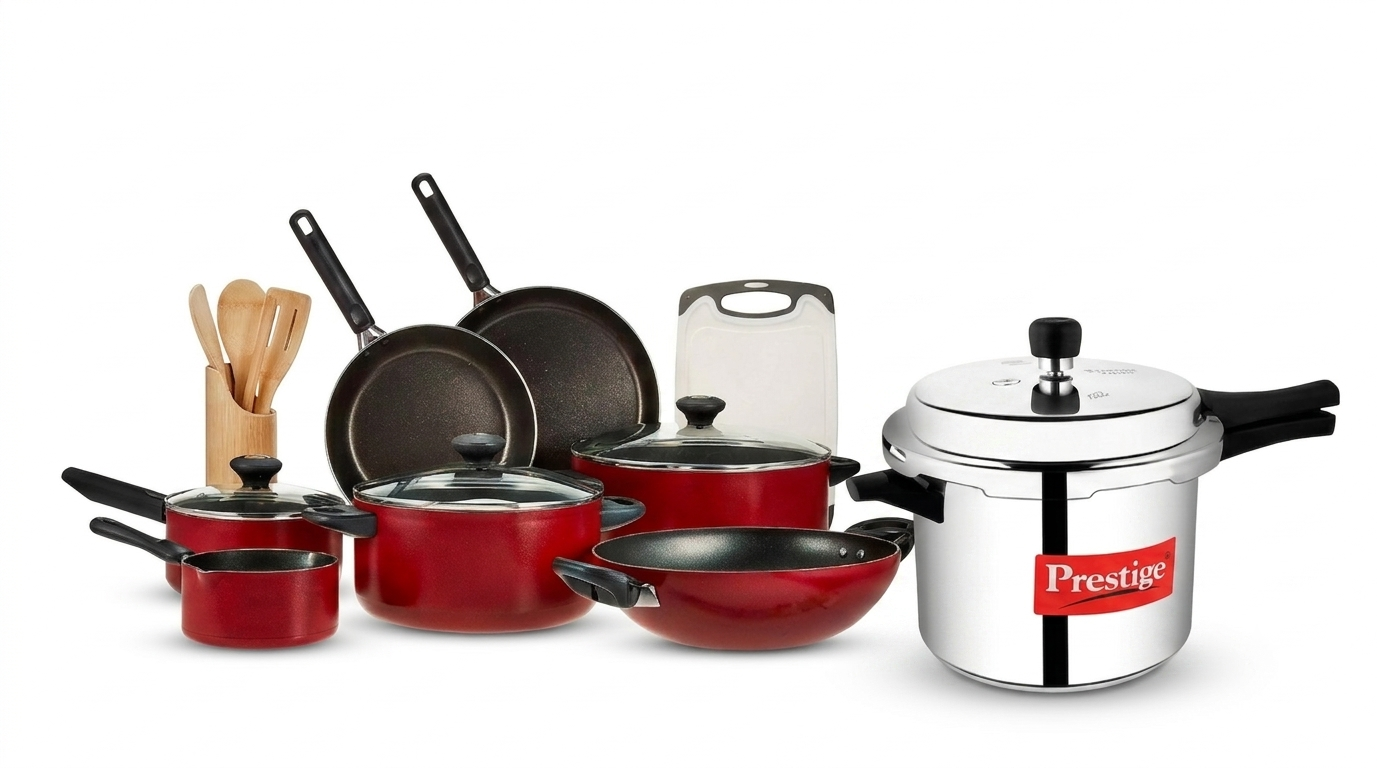 Prestige Classique 16-Piece Cookware Set (PR21234) + 4L Pressure Cooker (MPP24100) Combo | PR81729