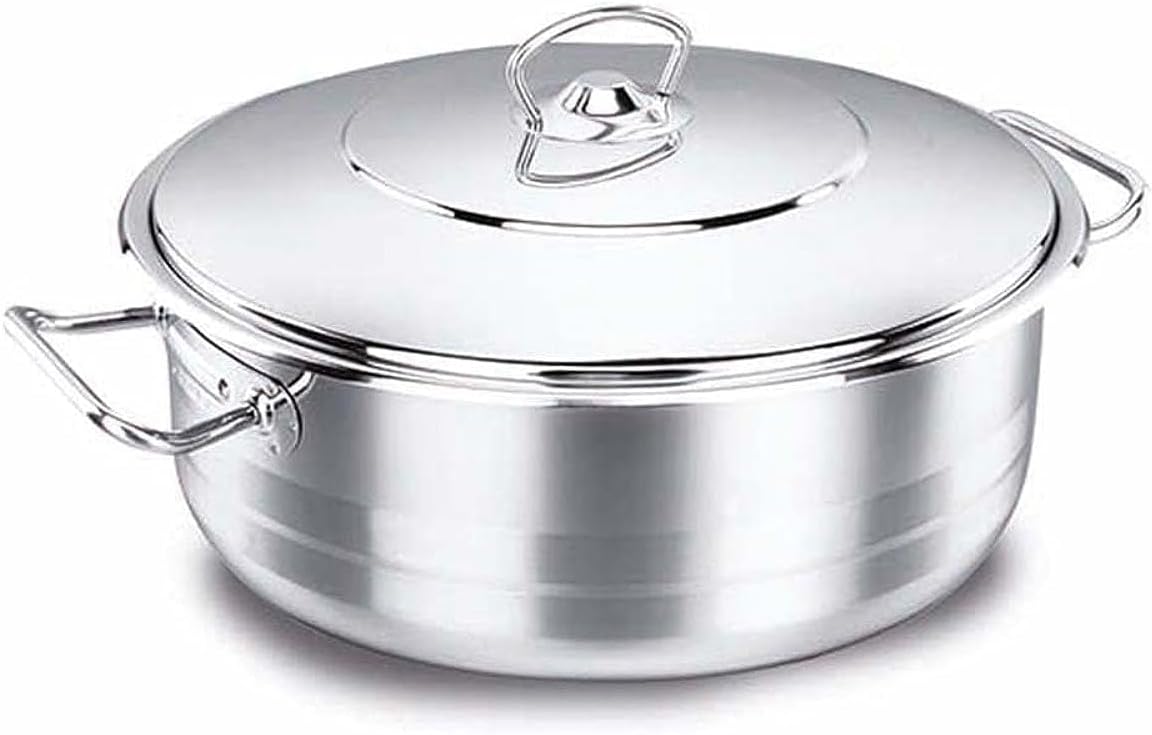 Korkmaz Mega Low Stainless Steel Casserole Pot 36X16 Cm / 15.0 L. | KA1945