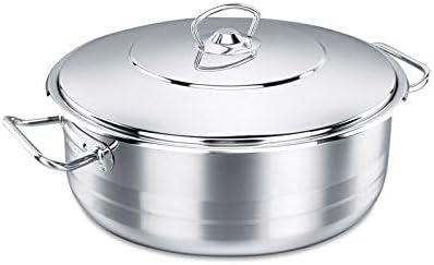 Korkmaz Mega Low Stainless Steel Casserole Pot 36X16 Cm / 15.0 L. | KA1945