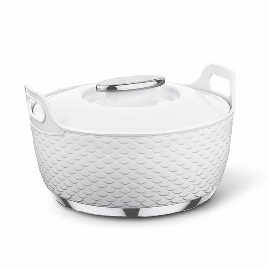 Asian Majestic Gold Casserole Dlx 3500 Ml-White | Super PU Insulation Hot Pot with Stainless Steel Inner Casing | Dishwasher Safe | Serving Dishes with Lids | Hot Food Storage Container & Warmers