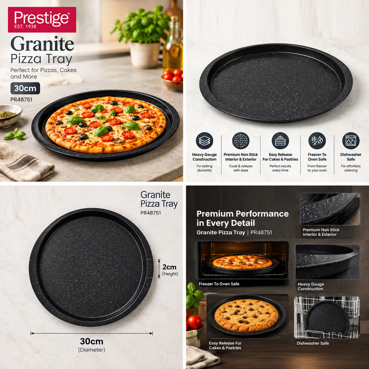 Prestige Granite 30cm pizza tray | PR48751