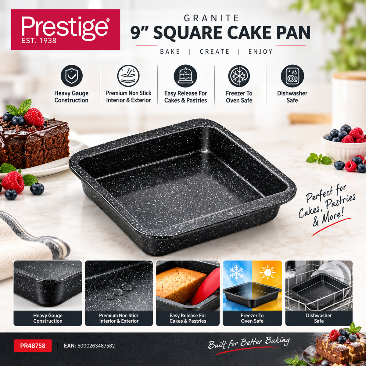 Restige Granite 9" Square Cake Pan | PR48758