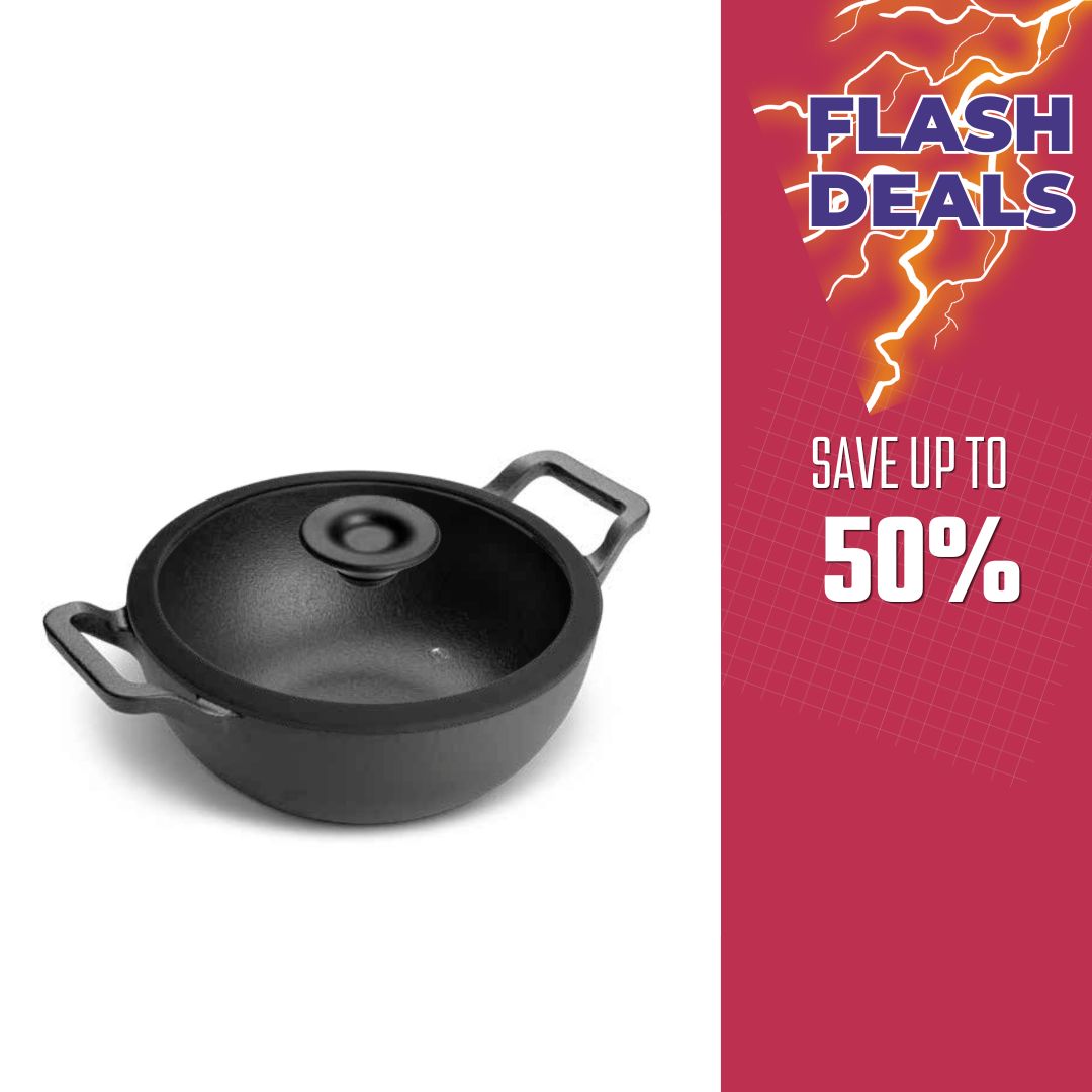 Prestige Cast Iron Pre-Seasoned Kadai 24 CM | PR48895