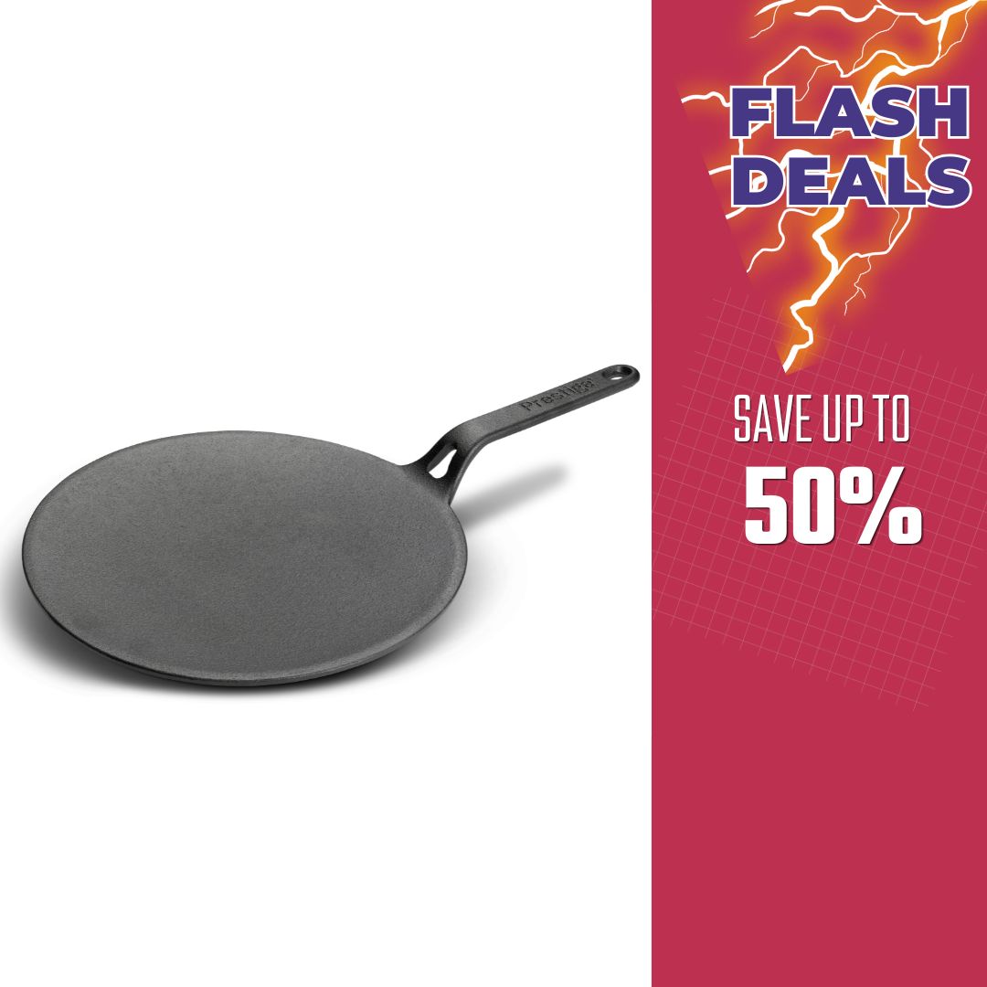 Prestige Cast Iron Pre-Seasoned Curved Tawa 28 cm | PR48884