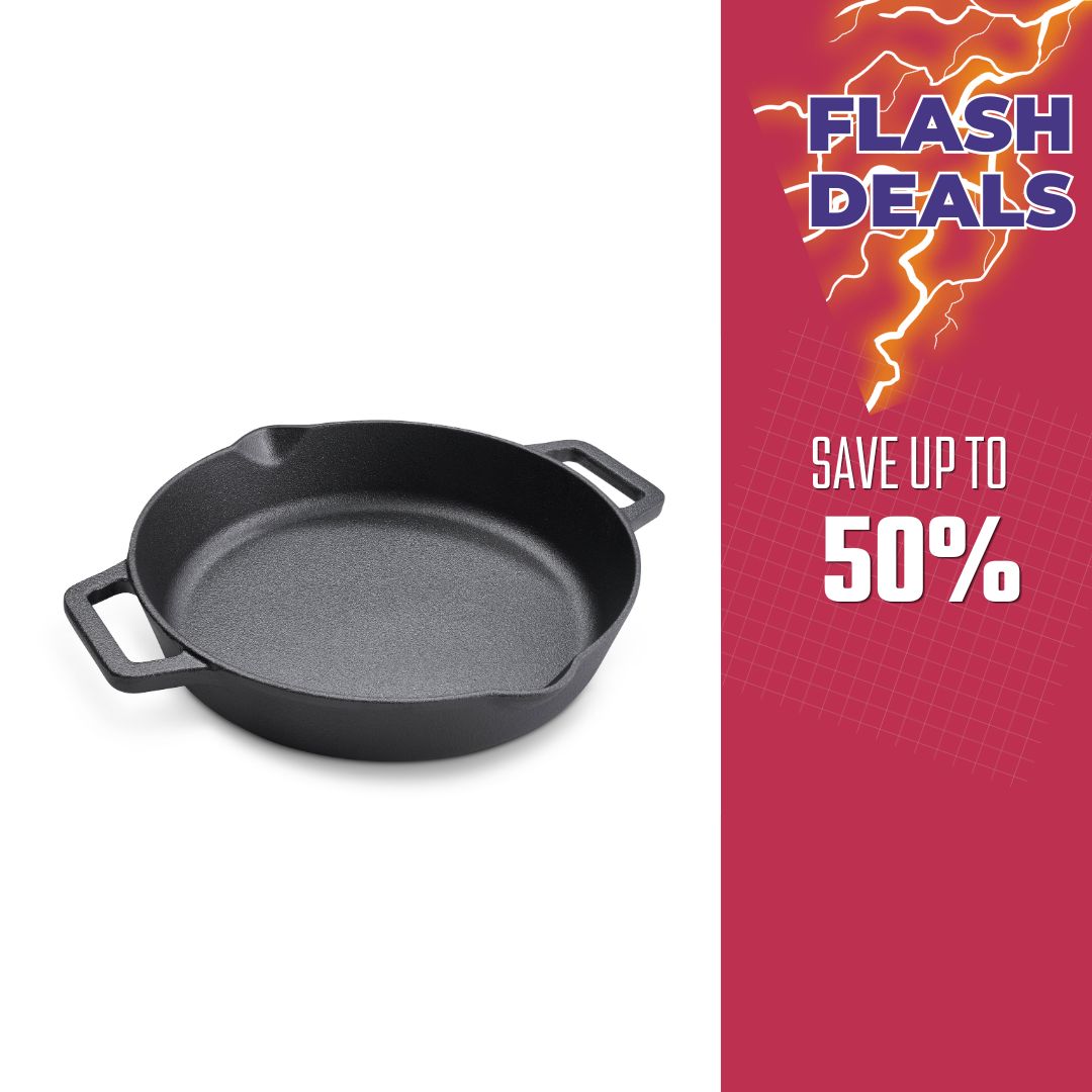 Prestige Cast Iron Pre-Seasoned Dual Handle Fry Pan 24 cm | PR48887