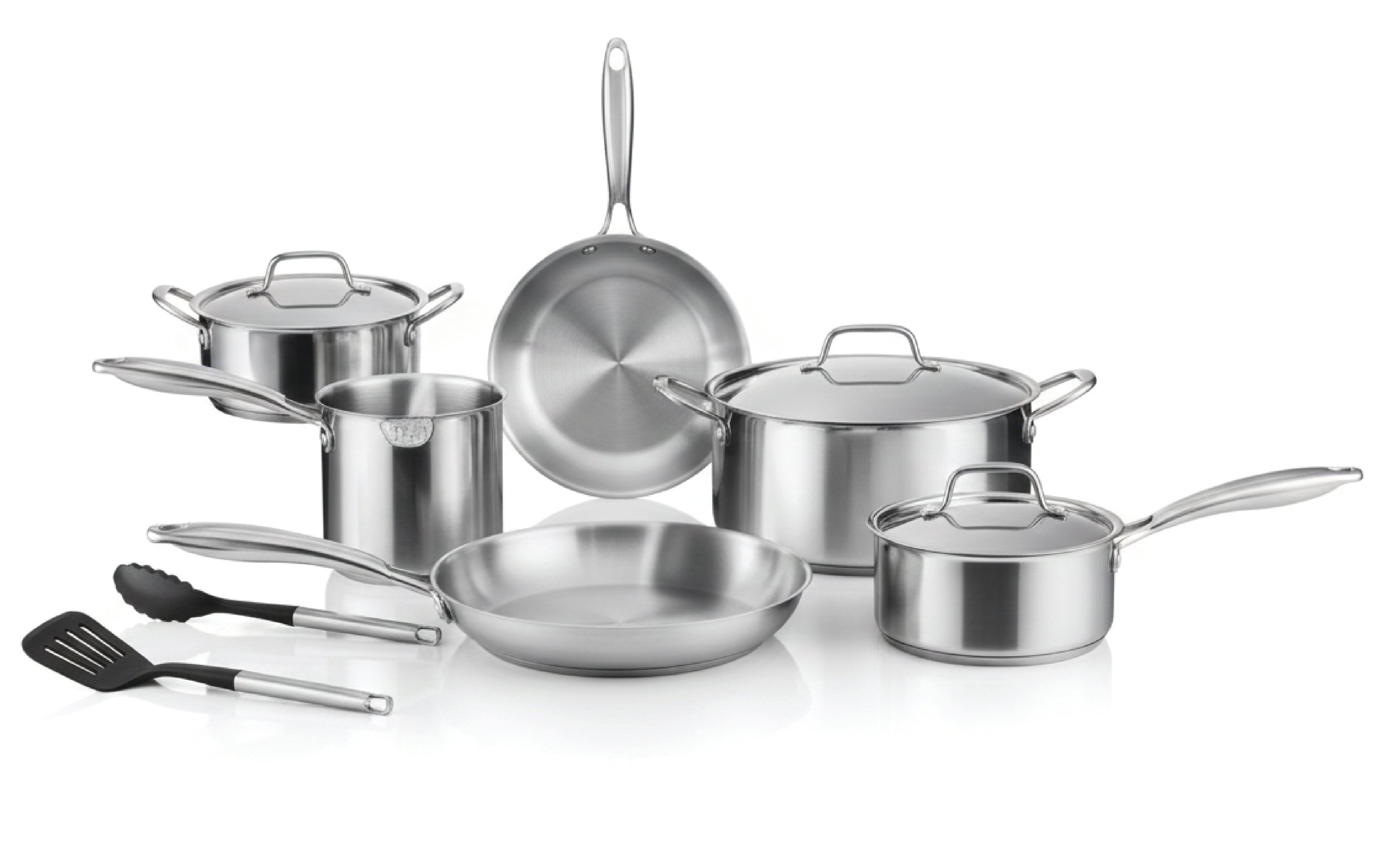 Prestige Tri Ply Stainless Steel 11 Pcs Cooking Set | Induction + all hob suitable | Pots and Pans Set | PR81202