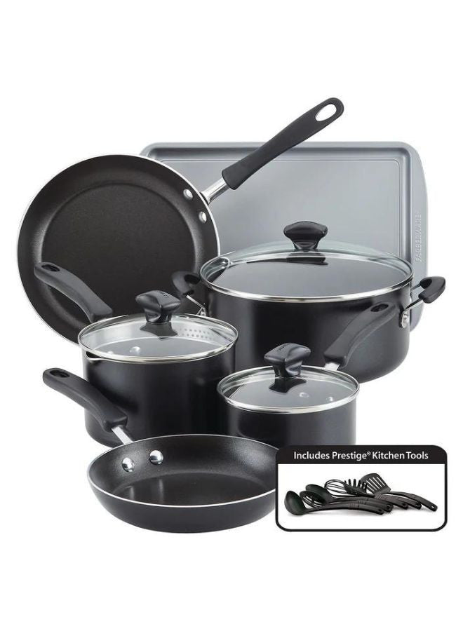 Farberware Cookstart Diamond Max Nonstick Cookware Set 15 Pcs - Blk
