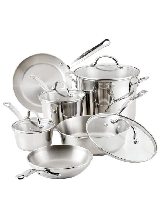 Farberware Millennium Stainless Steel Cookware Pots and Pans Set | NonstickCookware Set 10 Piece