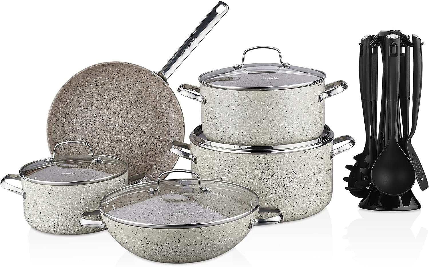 KORKMAZ GRANITA 2XL 15 PCS COOKWARE SET