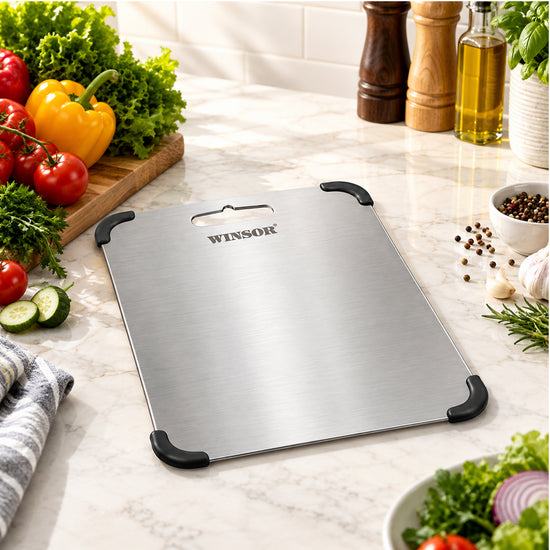 Winsor Stainless Steel Cutting Board 29Cm | Premium Scratch & Rust Resistance Surface | Easy To Clean | 1.2 MM Thickness | WR80847