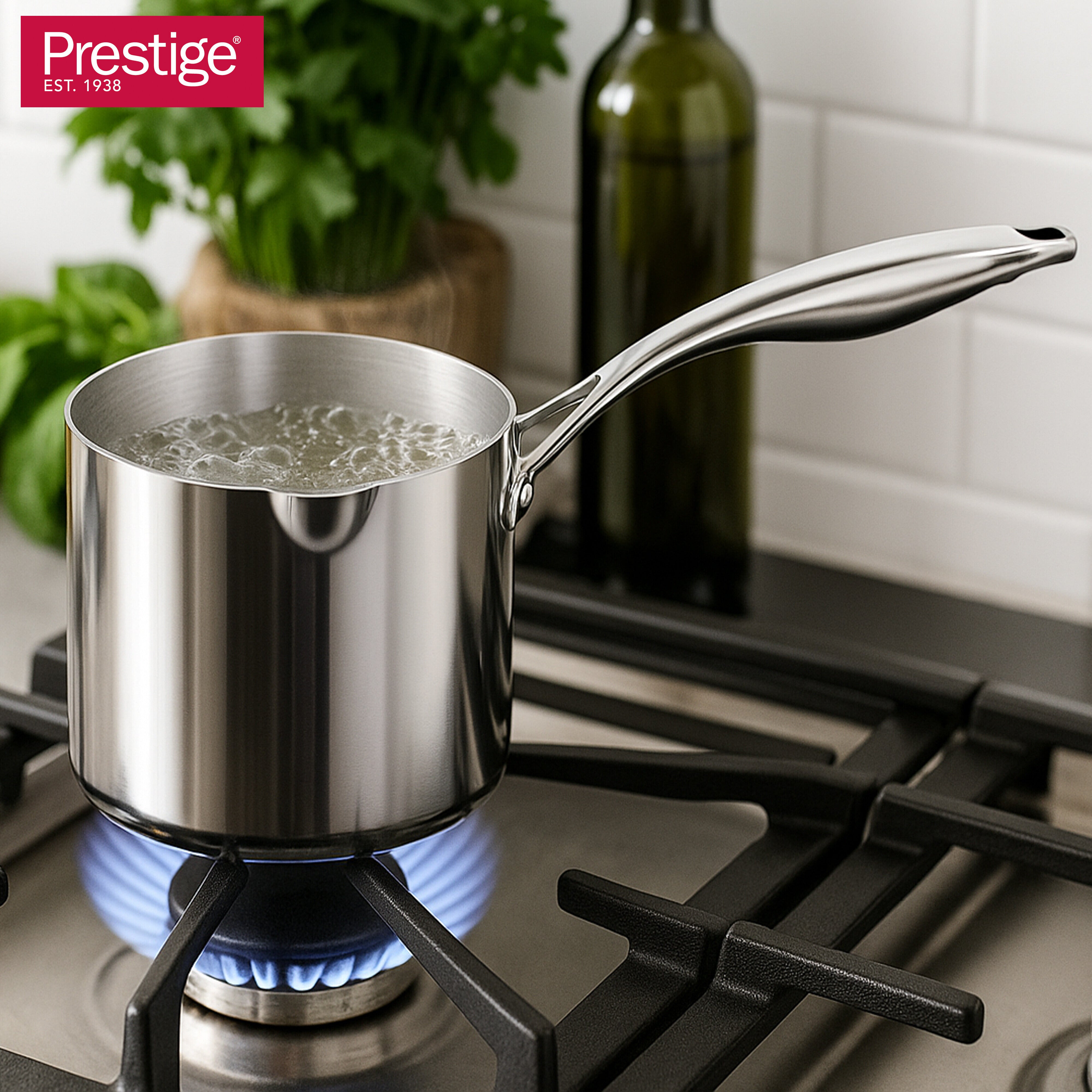 Prestige Infinity Tri Ply Stainless Steel 14cm Milk Pan | Induction + all hob suitable | PFOA Free | PR81198