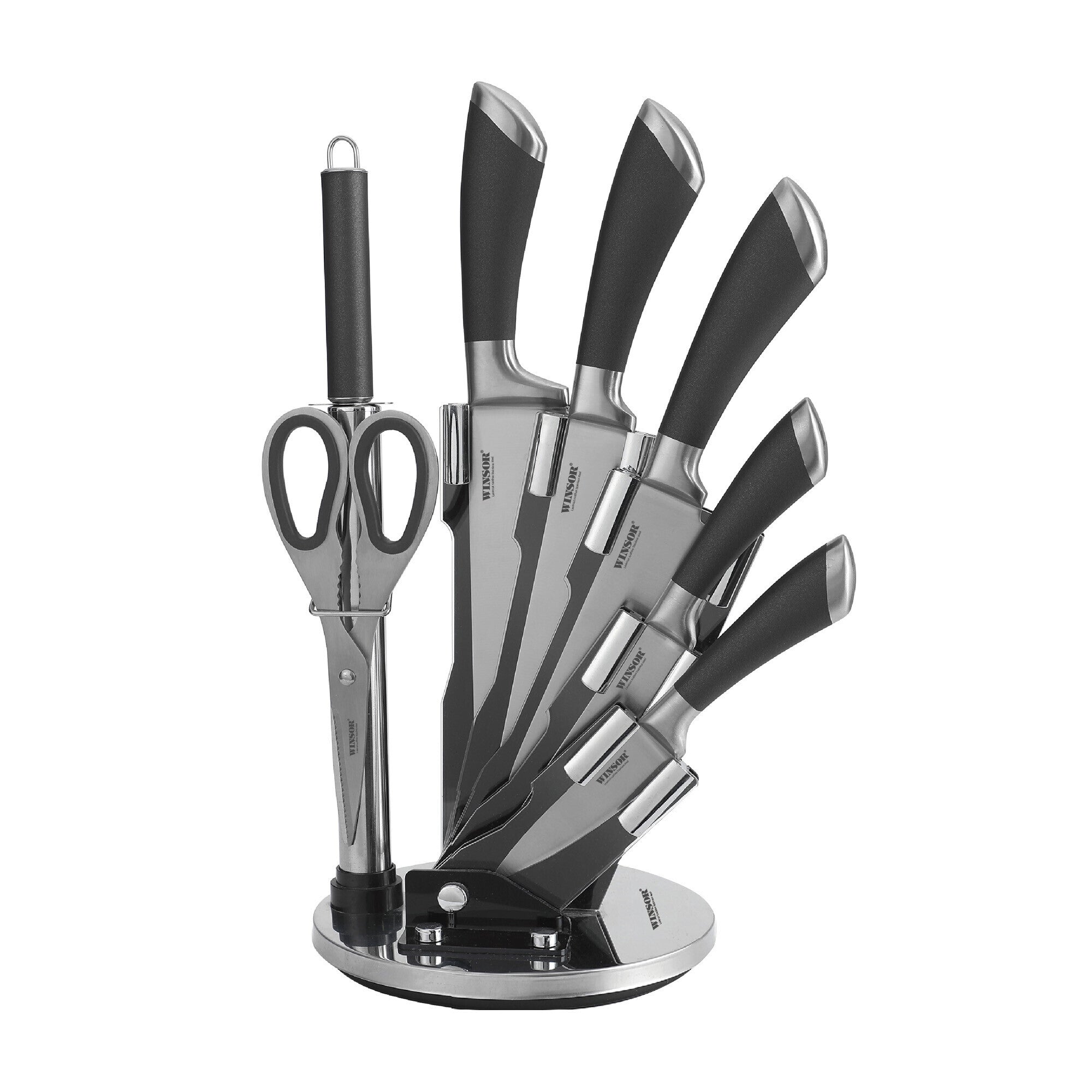 Winsor 8 Pc Knife Set - Black & Grey | WR80812
