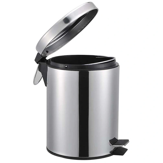 Winsor Stainless Steel Pedal Dustbin with Removable Inner Bucket - Trash Can Round Shape Dustbin for Bathroom, Home, Kitchen, washrooms, Room and Office 12.0 ltr