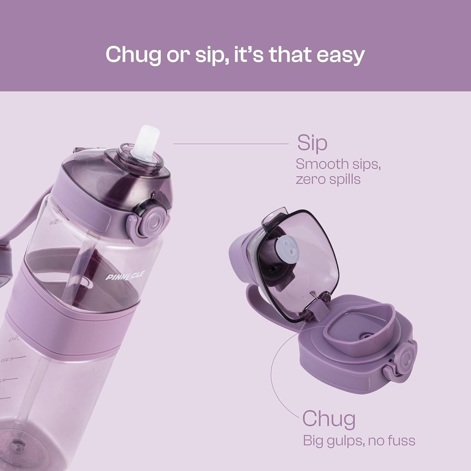 Pinnacle Piccolo Hydration Bottle (1 L, Lavender) | WPHY L-1032