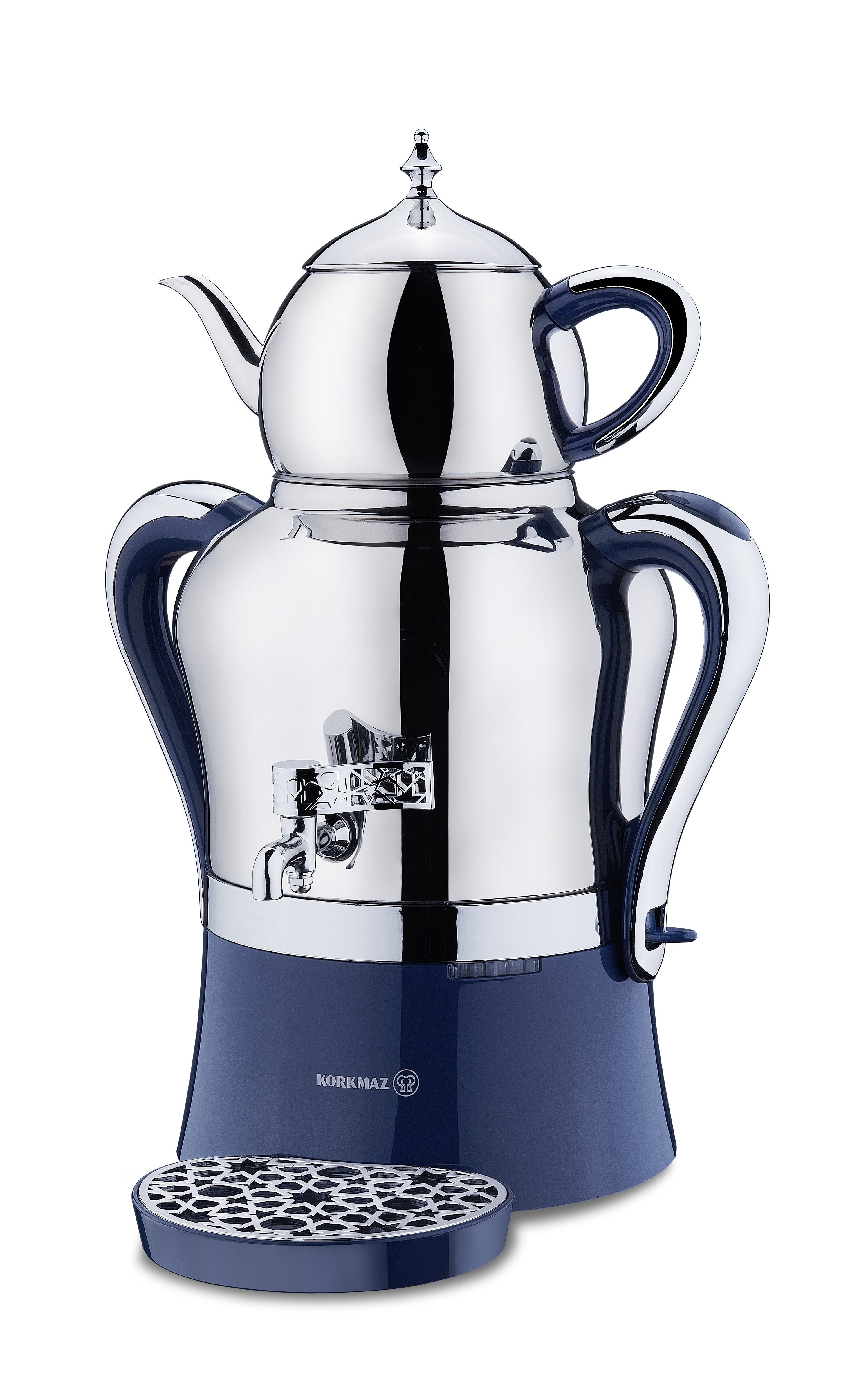 Korkmaz Hanedan Samovar Azura Inox/Chrome