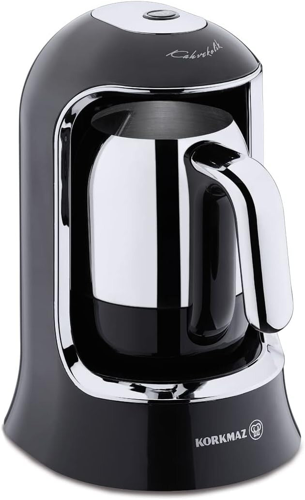 Korkmaz Kahvekolik Coffee Maker-Black/Chrome (Black)