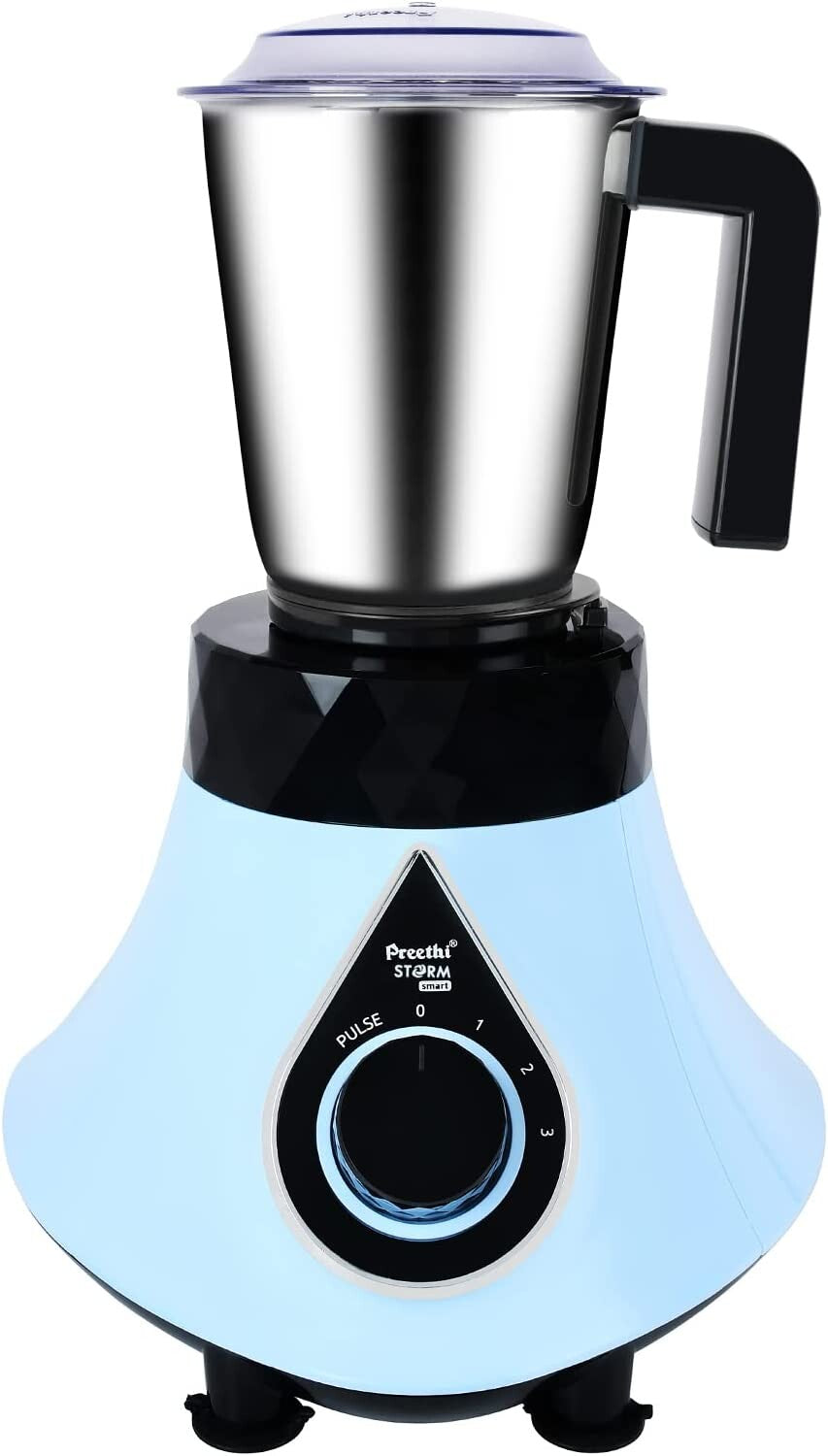 Preethi Storm Smart Mixer Grinder Blue/Black | Multifunctional Grinder with Stainless Steel Jars & Blades | PREETHI-MG-249/00